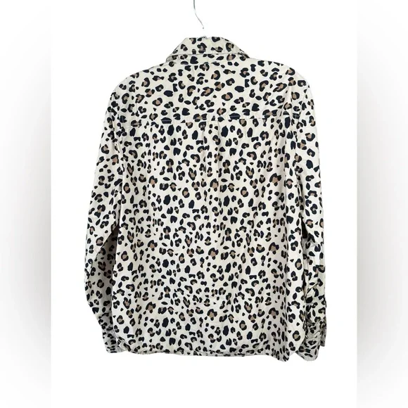 JCREW Leopard Print Popover Cotton Top Blouse Classic Animal Print 14 - Picture 6 of 7